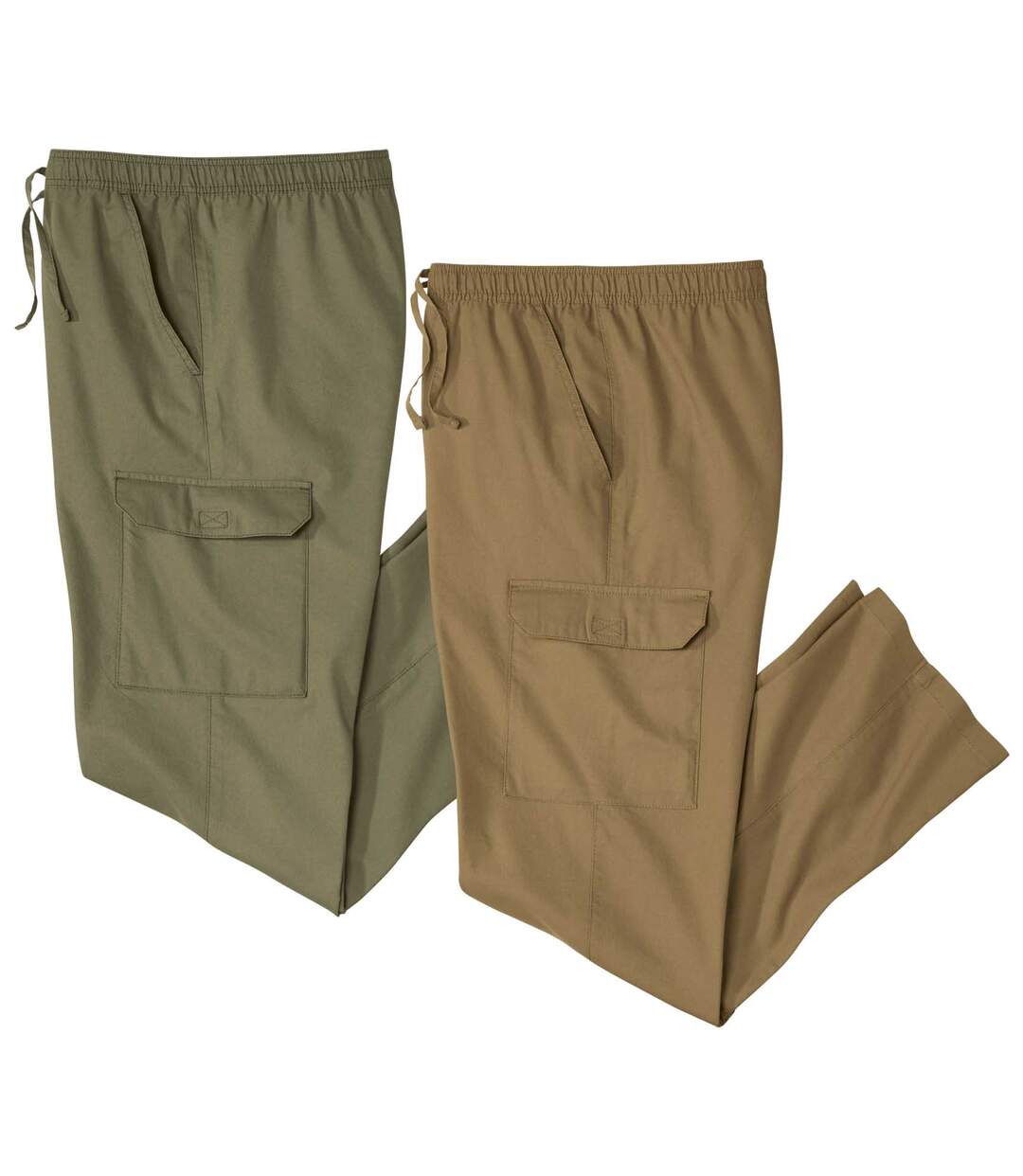 Pack of 2 Men's Cargo Pants - Khaki Camel Atlas For Men