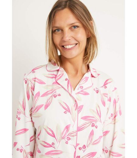 Pyjama imprimé veste boutonnée coton