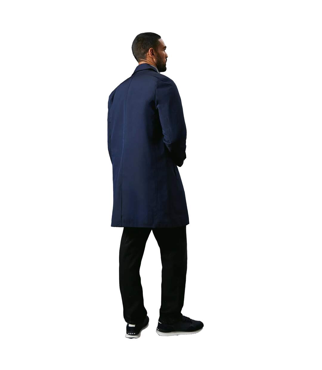 Mens padded trench coat navy Maine