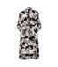 Womens/ladies Leaf Print Pocket Midi Shirt Dress Black White Biba-2