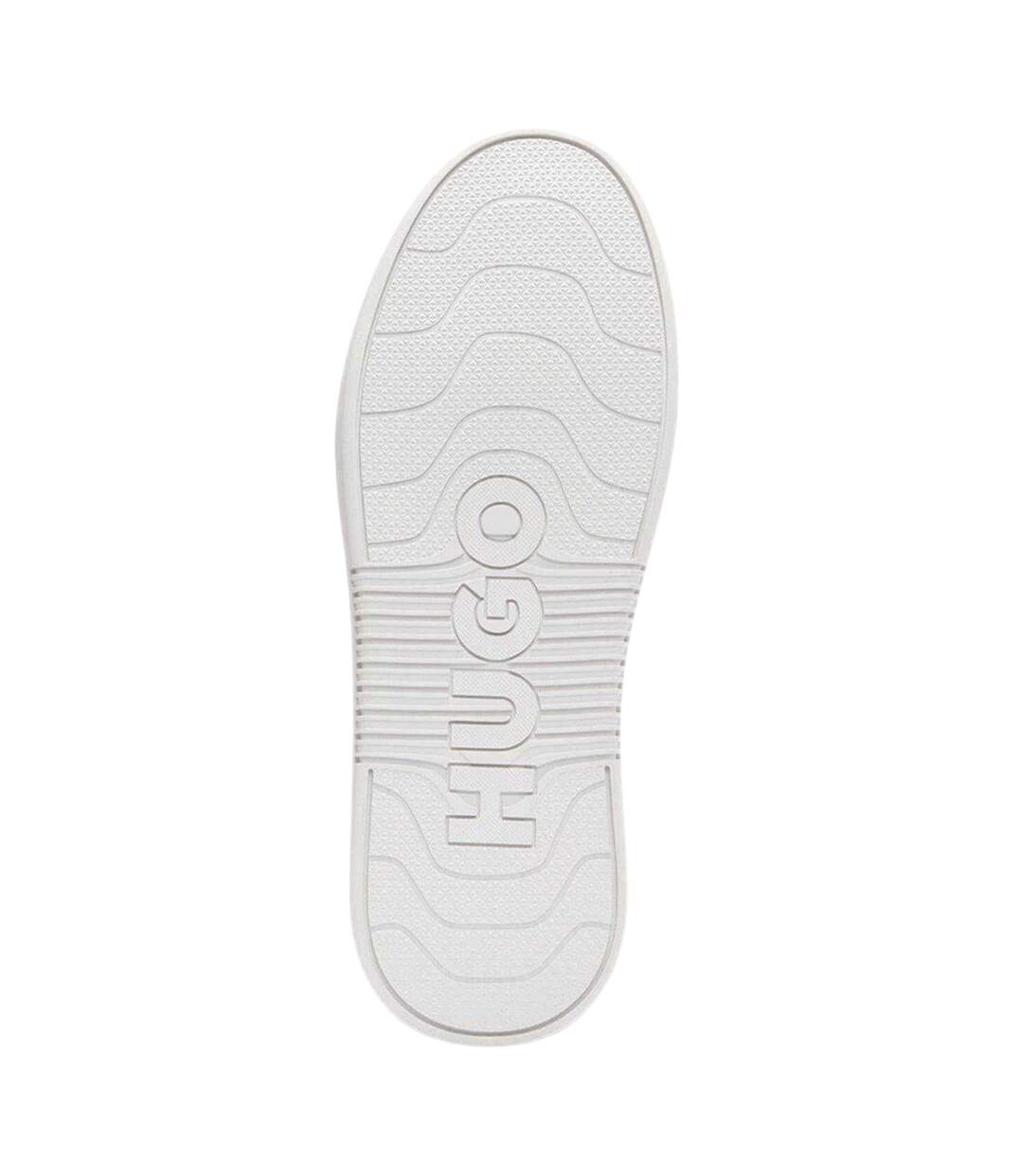 Mens Tenn Leather Flat Trainers White Hugo Boss-4