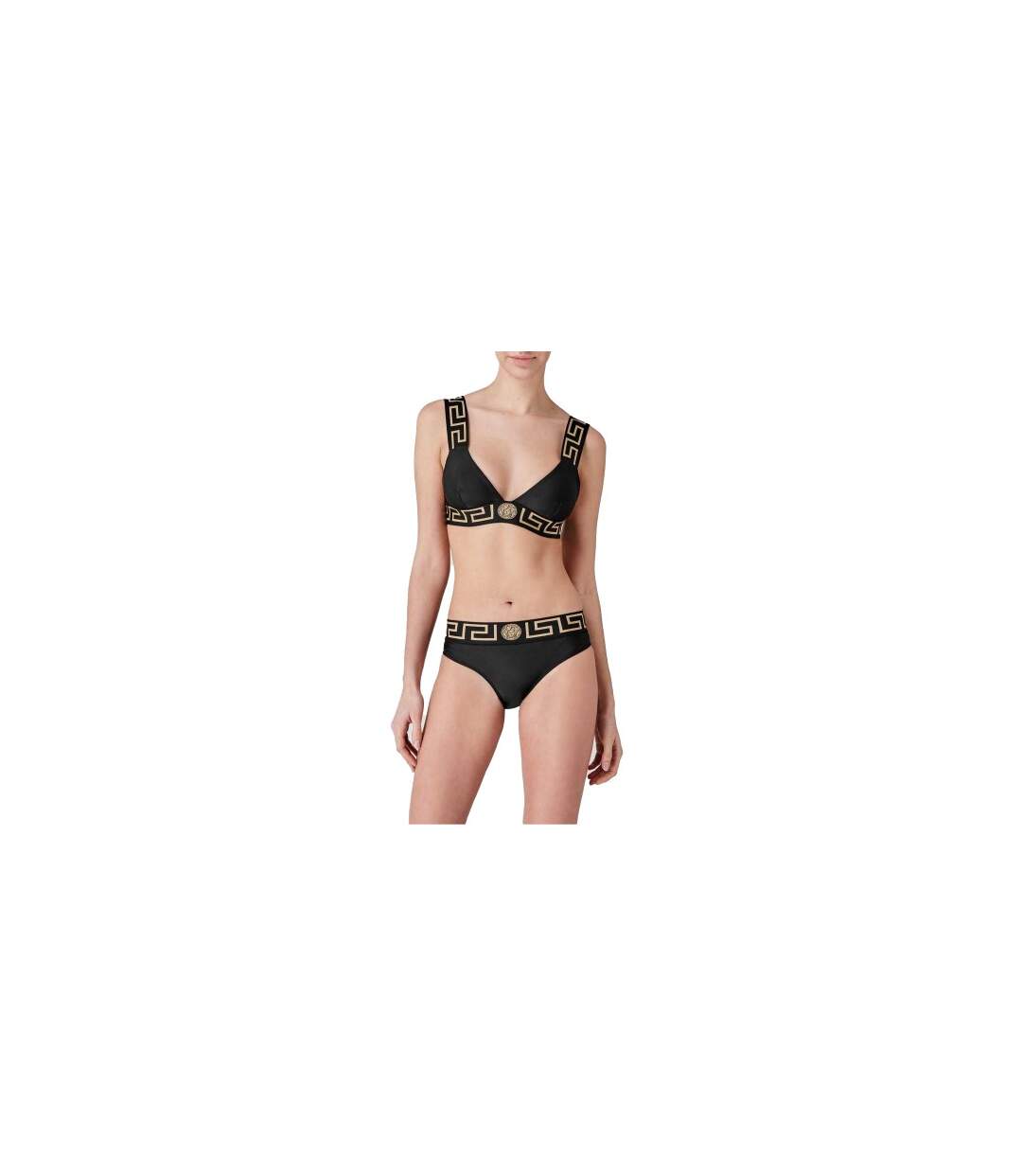 Bas De Maillot De Bain Motif/style Géométrique Femme Noir Versace-1