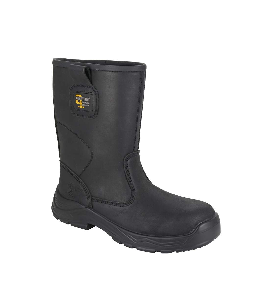 Mens waterproof safety rigger boots black Grafters-1