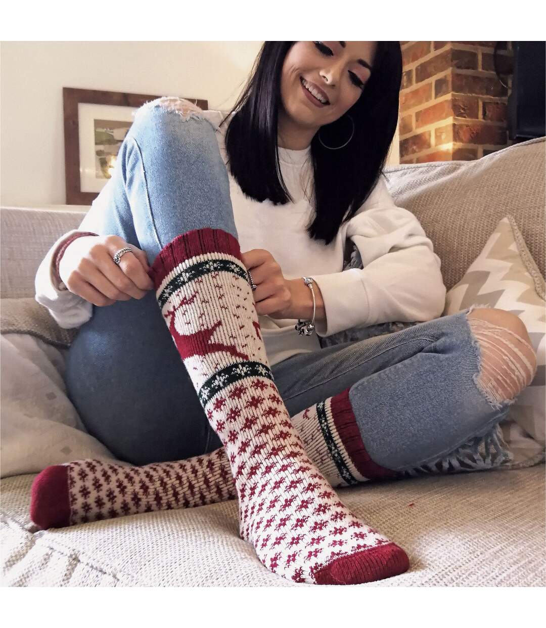 1 Pack Ladies Wool Christmas Novelty Socks-3
