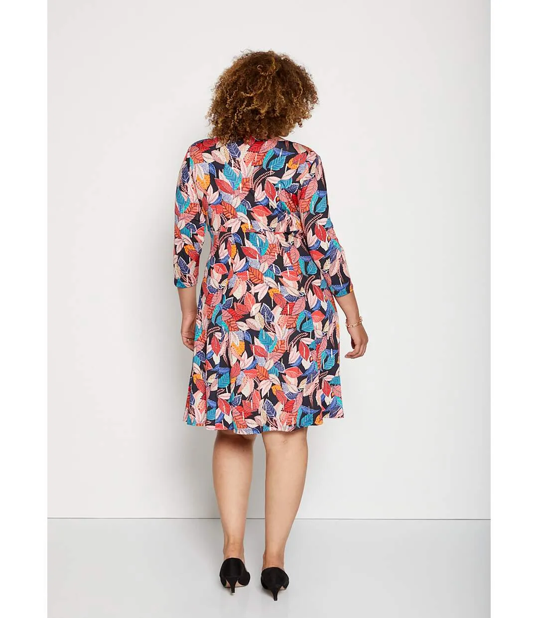 Robe cache-coeur drapé imprimée-2