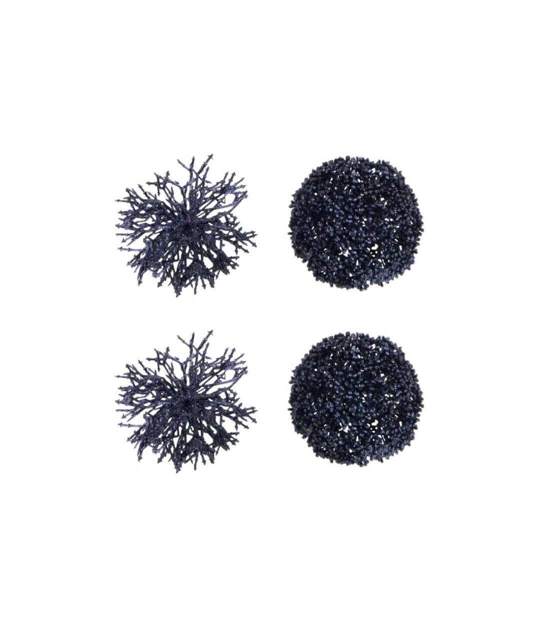 Lot de 4 Boules de Noël Corail 10cm Bleu-1