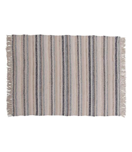 Tapis Déco en Laine Gudha 170x240cm Beige & Bleu