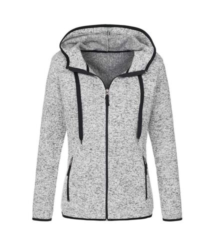Veste polaire en tricot manches longues - Femme - ST5950 - gris clair mélange