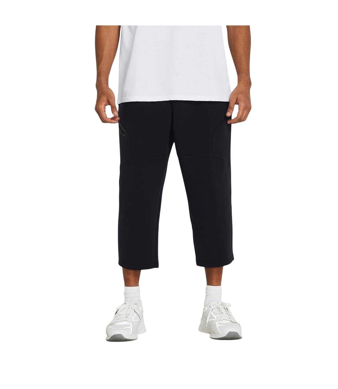 Mens Fleece Plain Baggy Sweatpants Black Under Armour-1