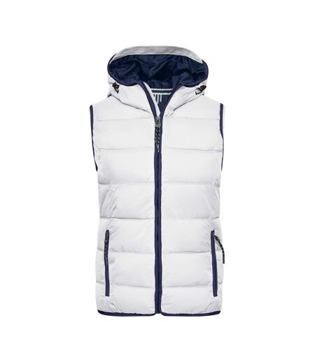 Veste Sans Manches Maritime Homme Blanc Bleu Marine James And Nicholson