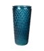 Vase Déco en Verre Relief Losange 23cm Bleu Indigo-1