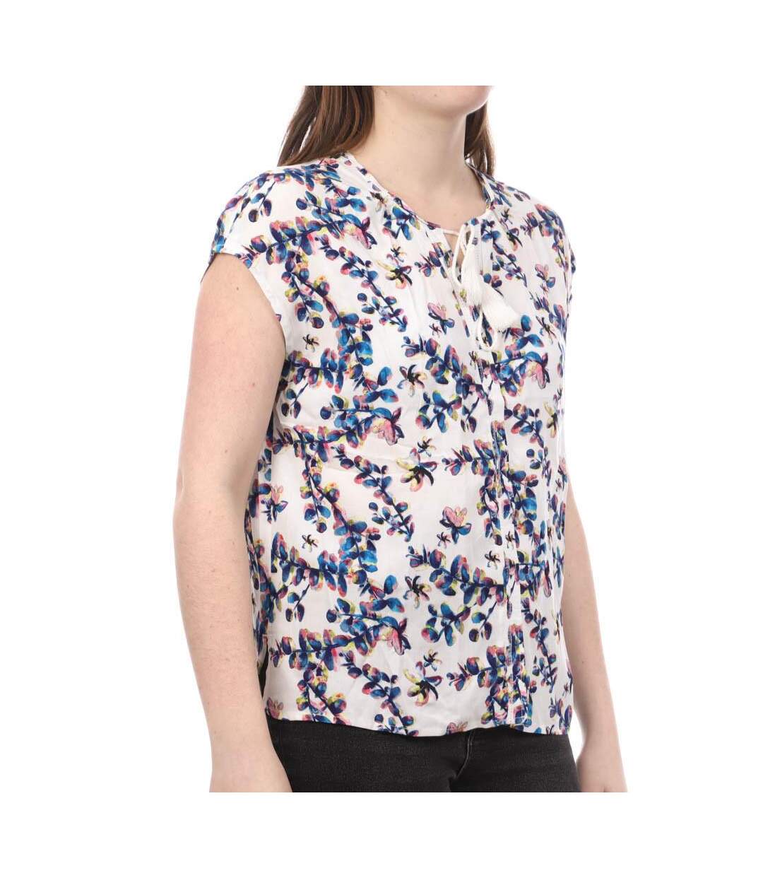 Blouse Blanche à fleurs Femme Teddy Smith Ayana - M-1