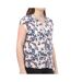 Blouse Blanche à fleurs Femme Teddy Smith Ayana - L