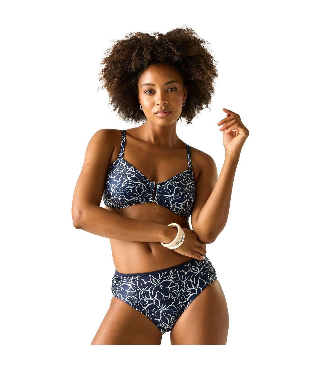 Womens/ladies Aceana Iii Polka Dot Bikini Top Navy Regatta-1