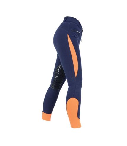 HyPERFORMANCE Womens/Ladies Sports Active Leather Breeches (Navy/Orange) - UTBZ3063