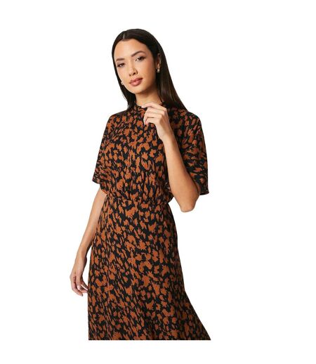 Womens/ladies abstract high-neck midi dress black Principles