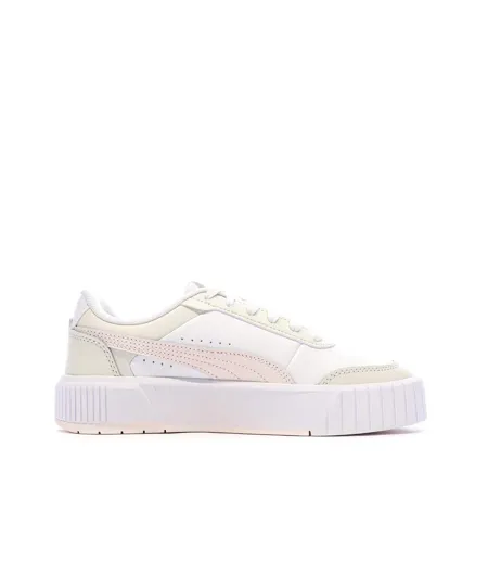 Baskets blanc/rose/ecru femme puma carina mia