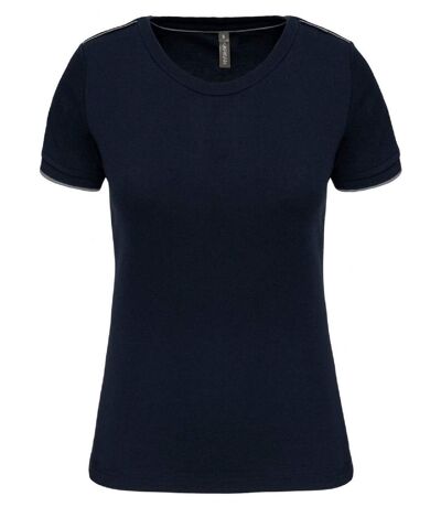 T-shirt professionnel DayToDay pour femme - WK3021 - bleu marine et gris silver