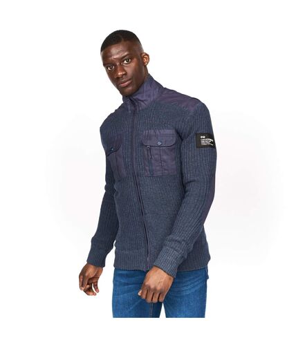 Pull palax homme bleu marine chiné Crosshatch