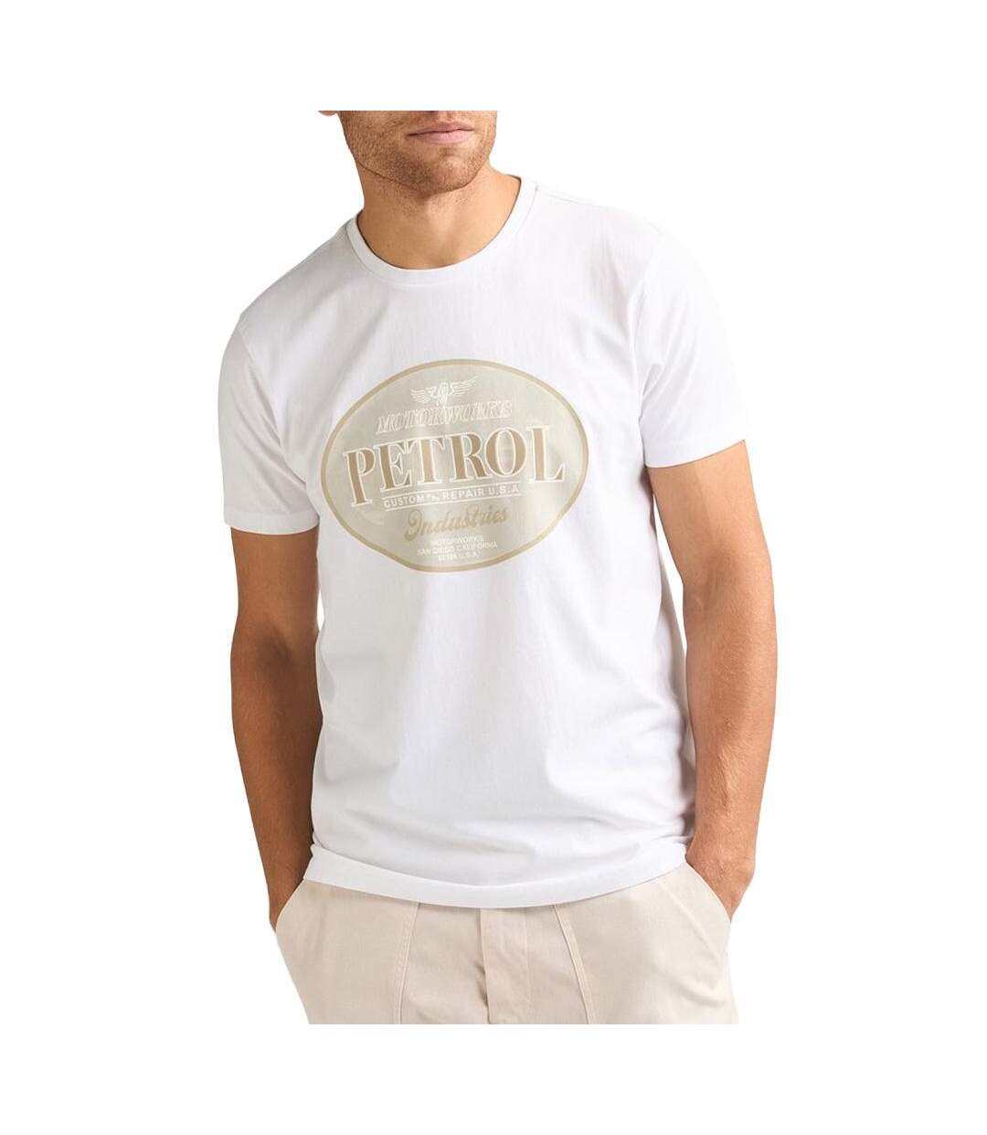 T-Shirt blanc homme petrol industries classic-1