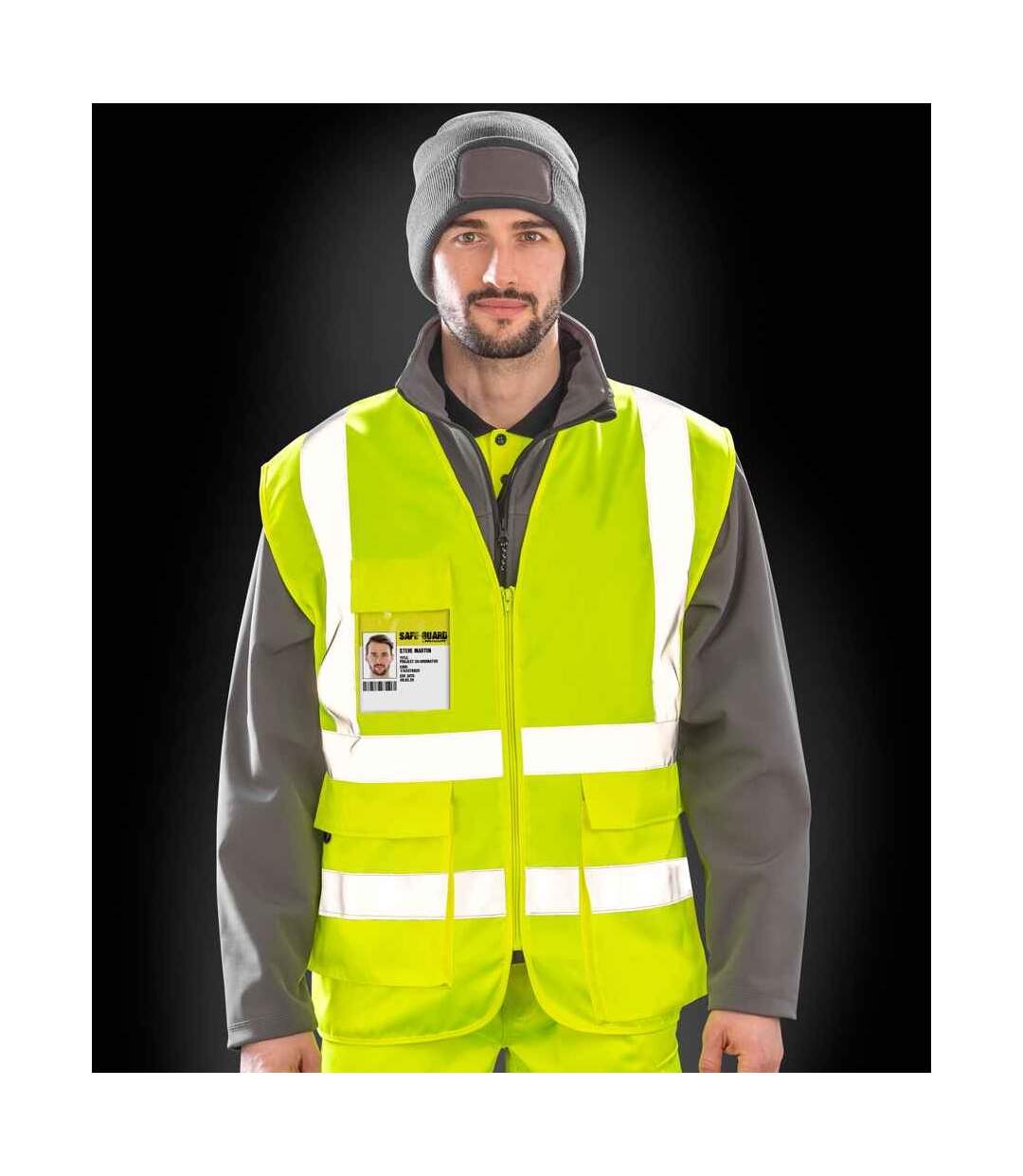 Unisex adult heavy duty security vest yellow SAFE-GUARD by Result