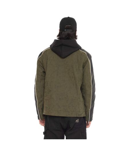 Veste motard doublée homme en simili Leroy Vondutch