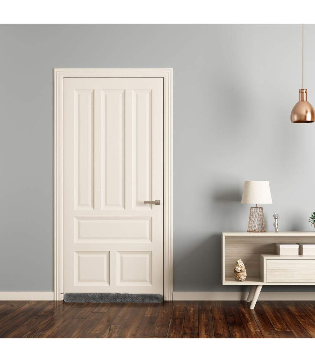 Boudin Bas de Porte Nid d'Abeille 80cm Gris Foncé-2