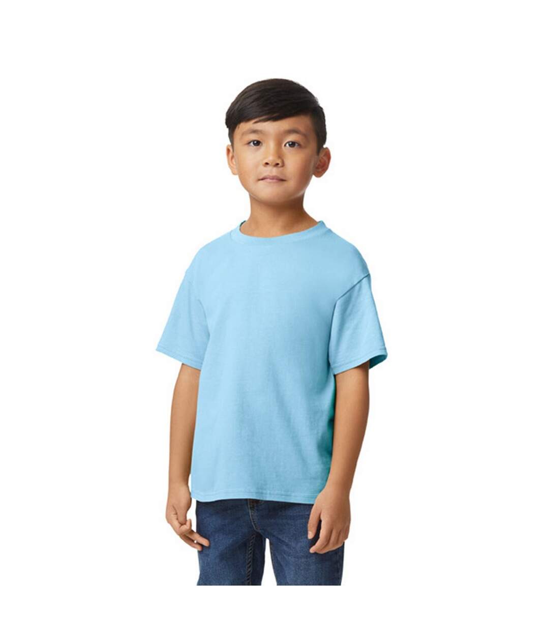 T-shirt softstyle enfant bleu clair Gildan-1