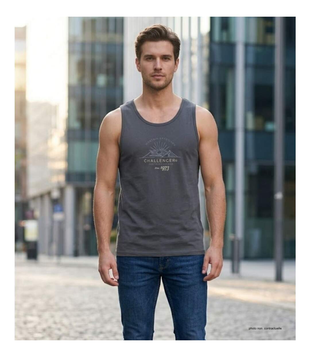 Débardeur Homme Challenger Sulki 2 en Coton – Le Basique Gris Confort et Respirant-5