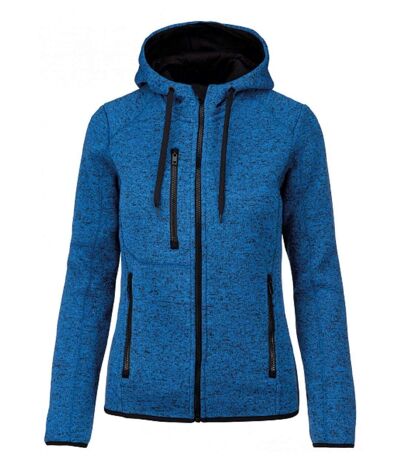 Veste à capuche chinée - Femme - PA366 - bleu roi mélange