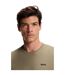 Mens Waffle Knit T-shirt Brown Boss-4