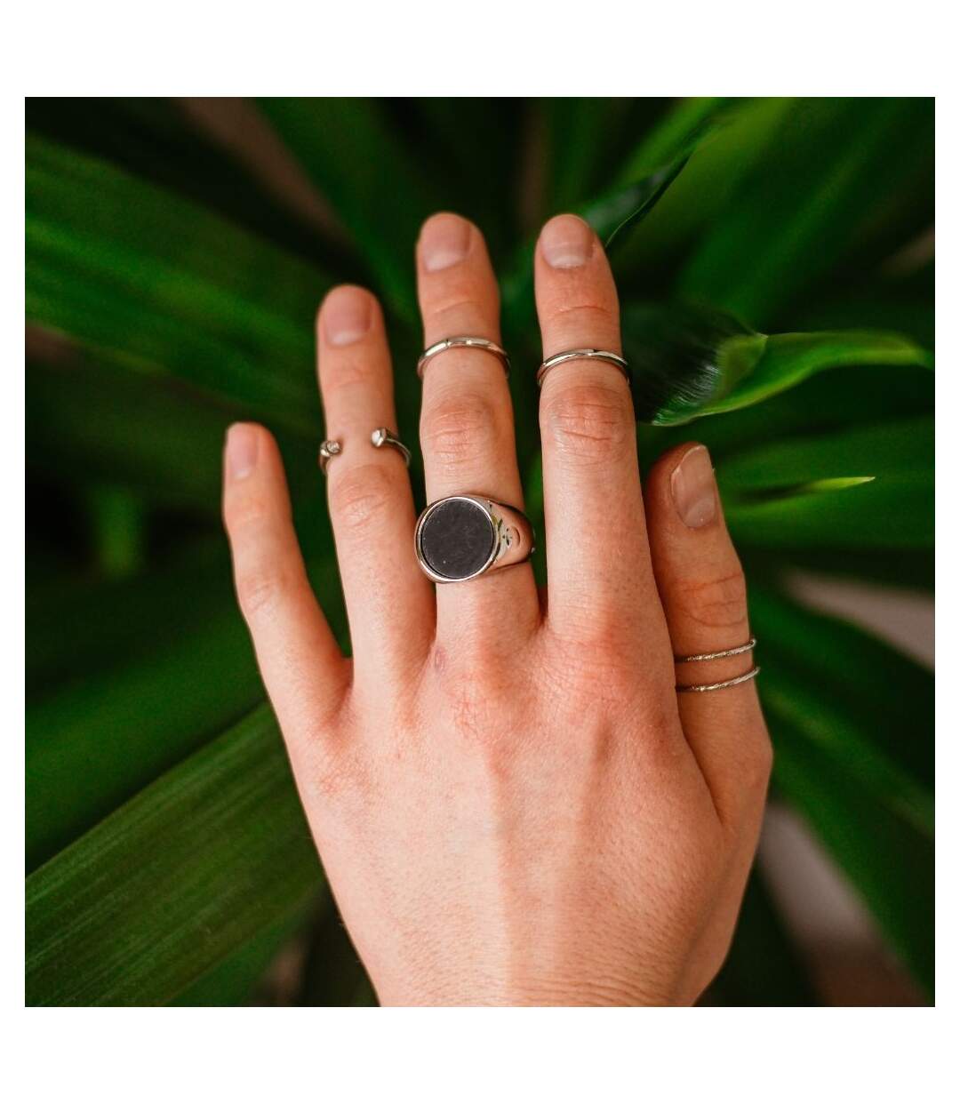 5 Piece Silver Minimalist Stacking Boho Silver Dainty Ring Set-1