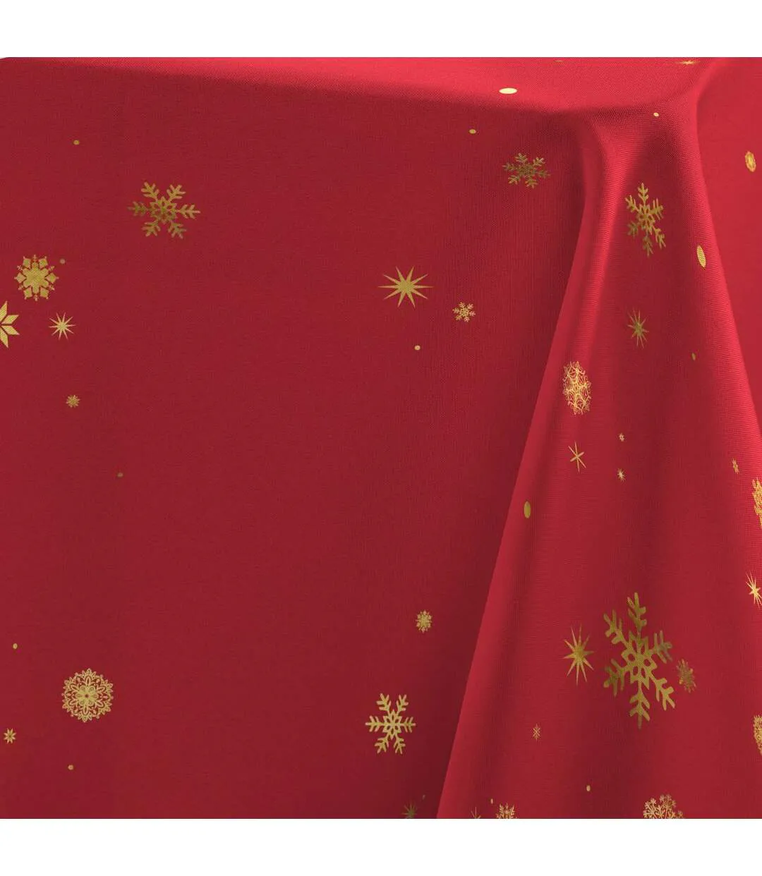 Nappe Imprimé Métallisé Constellation 150x240cm Rouge & Or-2
