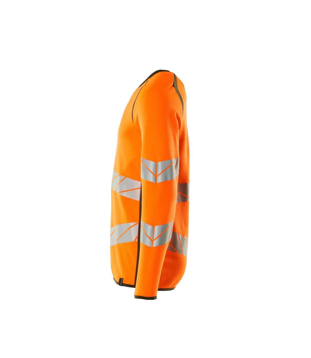 Sweat Motif/style Deux Tons Accelerate Safe Premium Homme Orange Fluo Vert Kaki Foncé Mascot-3