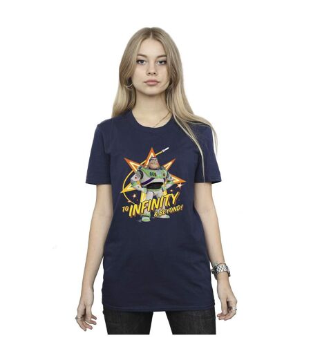Disney Womens/Ladies Toy Story Buzz To Infinity Cotton Boyfriend T-Shirt (Bleu marine) - UTBI46922
