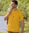 Pack of 3 Men's Button-Neck T-Shirts - Blue Anthracite Yellow  Atlas For Men