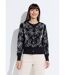 Gilet cardigan boutonné court brodé-1