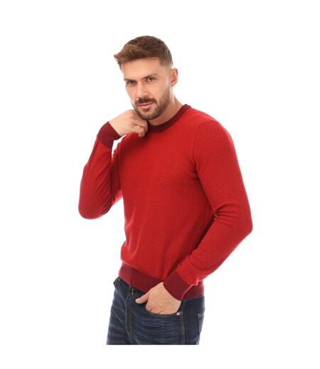 Mens Kapoko Knitted Cotton Sweatshirt Red Boss