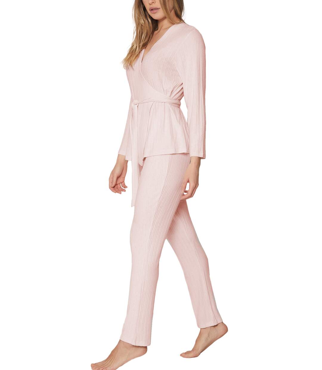 Pyjama tenue d'intérieur pantalon top croisé Elegant Line Admas-2