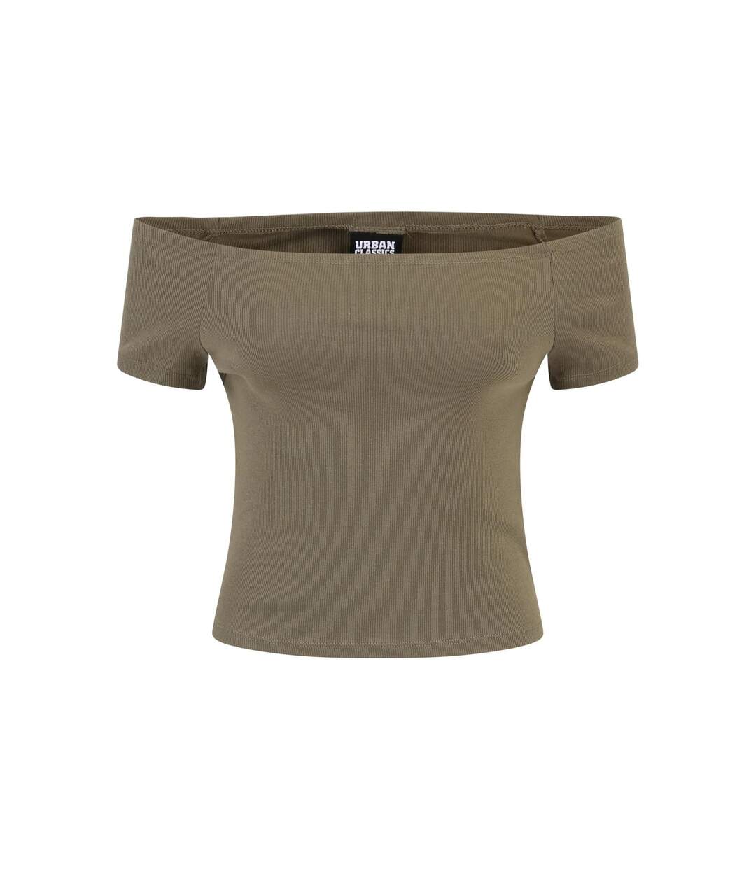 T-shirts Motif/style Côtelé Femme Blanc Olive Urban Classics-4