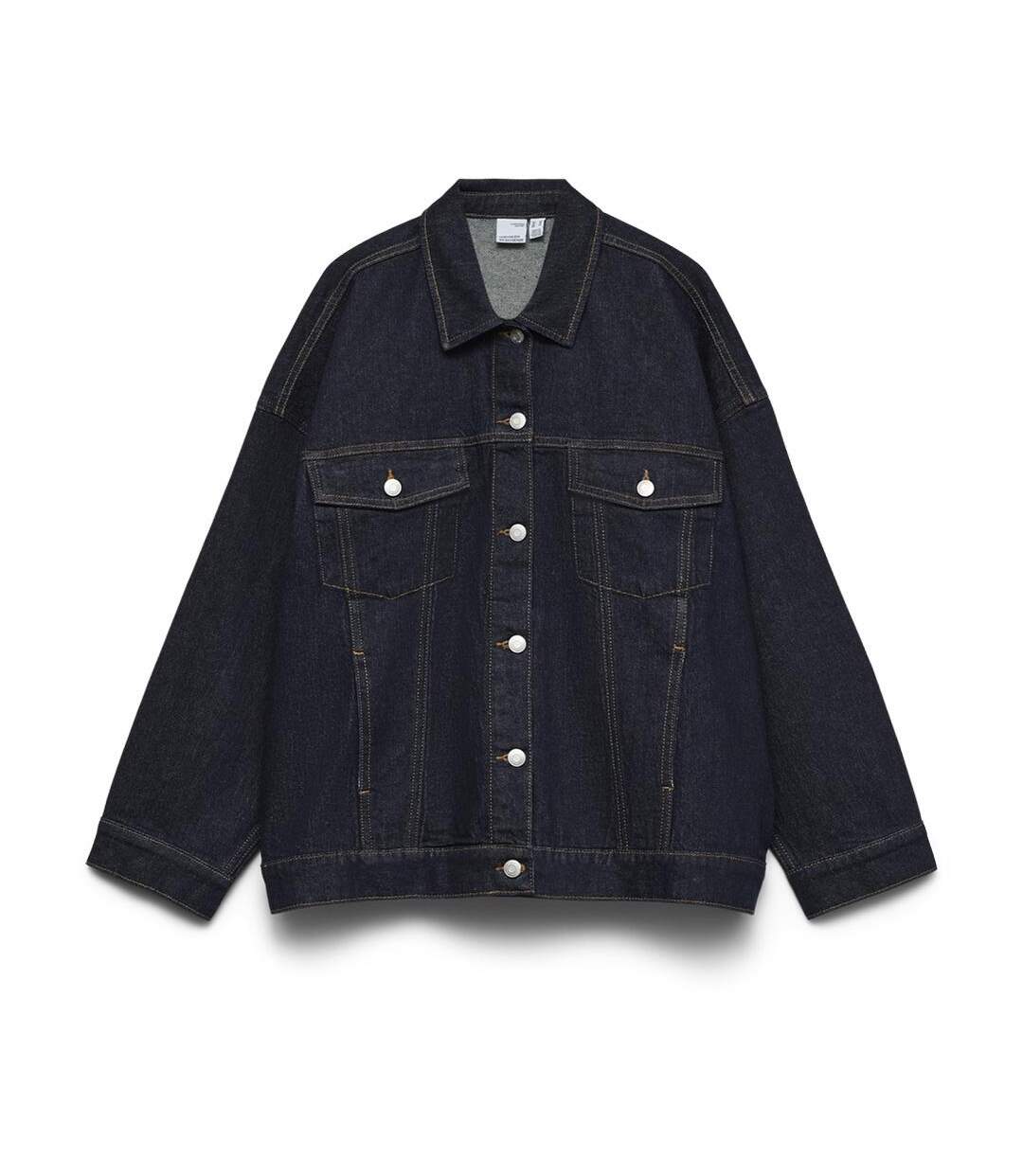 Veste en jean bleu brut femme vero moda curve tessa-1