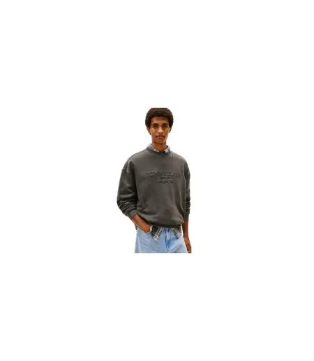 Sweat Motif/style Logo Brodé Homme Noir Délavé Tommy Jeans