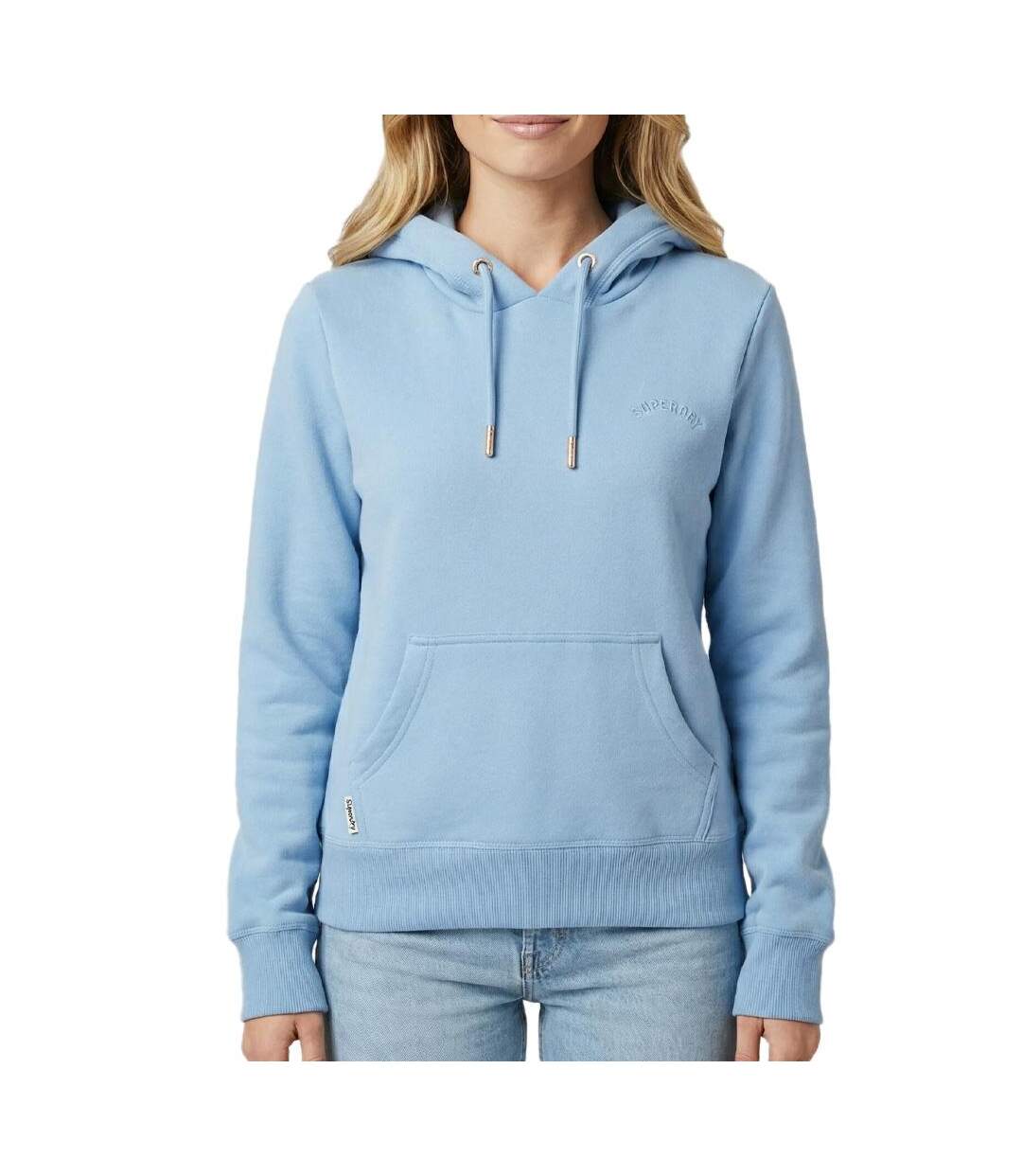 Sweat bleu femme superdry essential logo-1