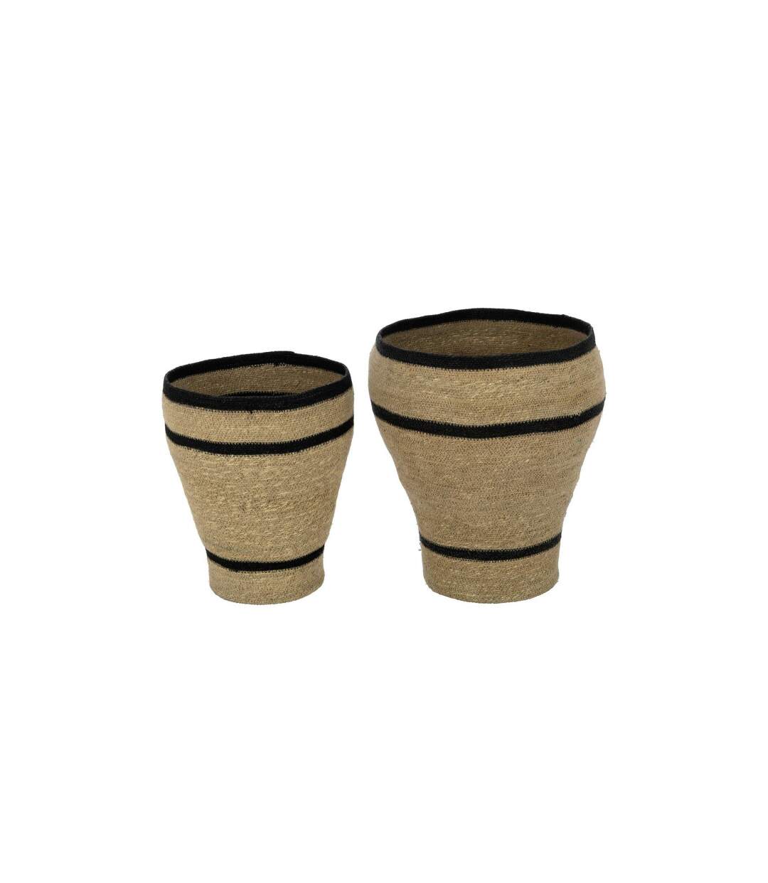 Lot de 2 Cache-Pots Paniers Lignes Herbes Marines 45cm Naturel