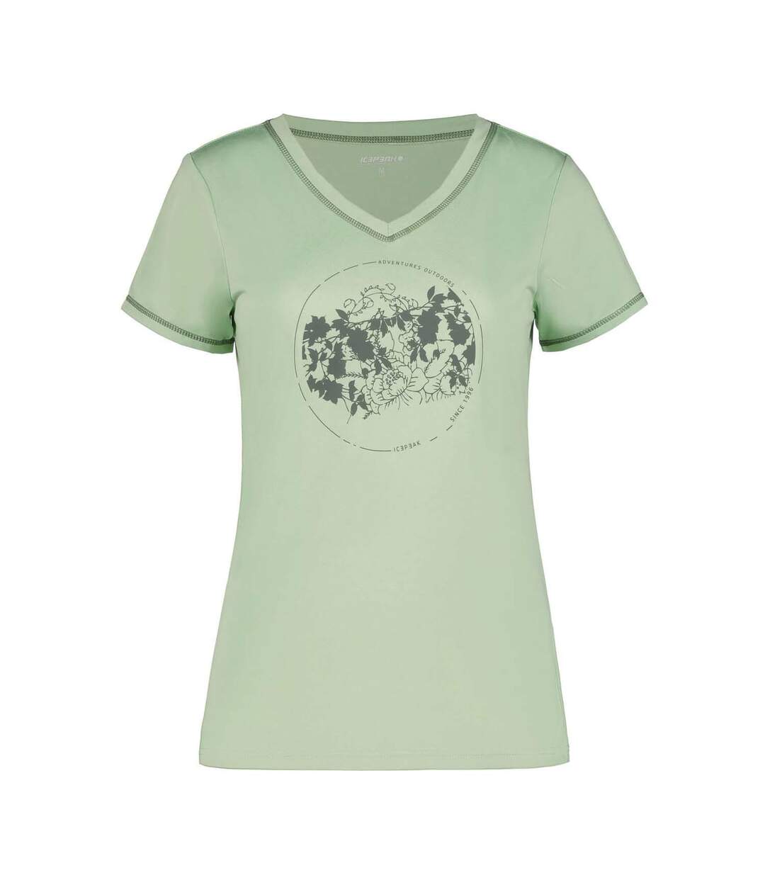 T-shirt Burnham Femme Vert Noir Icepeak-1