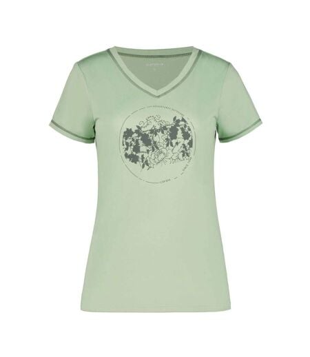 T-shirt Burnham Femme Vert Noir Icepeak