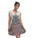 Robe d'été sans manches à  imprimé floral - Col V et ceinture assortie-1