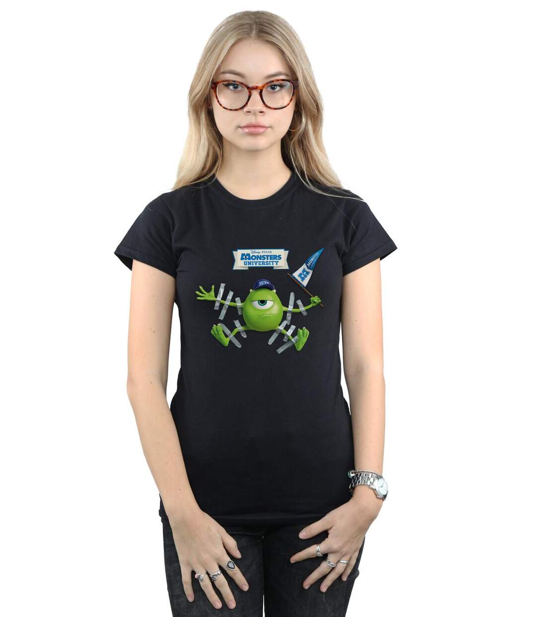 Disney - T-shirt MONSTERS UNIVERSITY TAPED MIKE - Femme (Noir) - UTBI15404-2