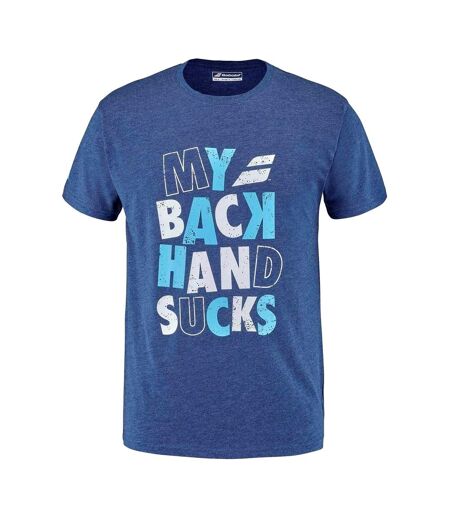Mens Lettering Crew Neck T-shirt Estate Blue Heather Babolat