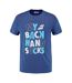 Mens Lettering Crew Neck T-shirt Estate Blue Heather Babolat-1